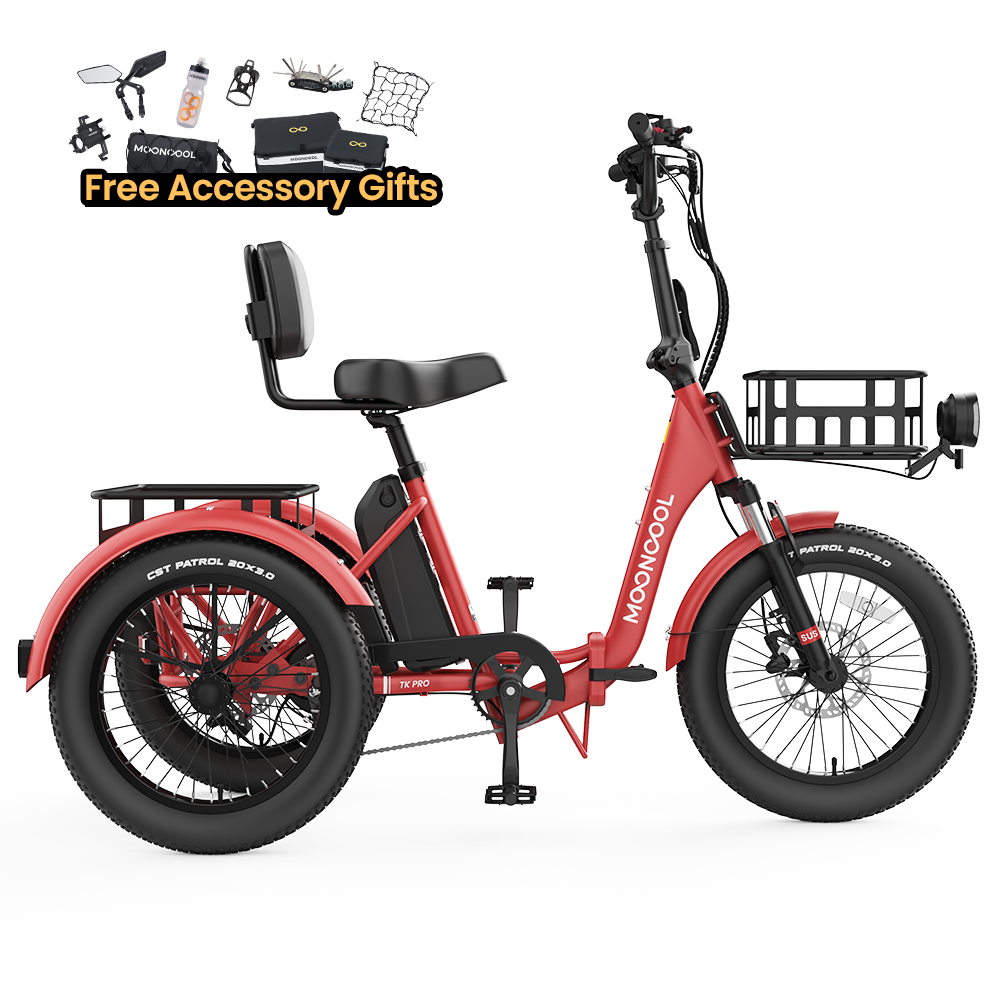 TK Pro Electric Tricycle Safer Powerful Foldable Electric Trike Mooncool
