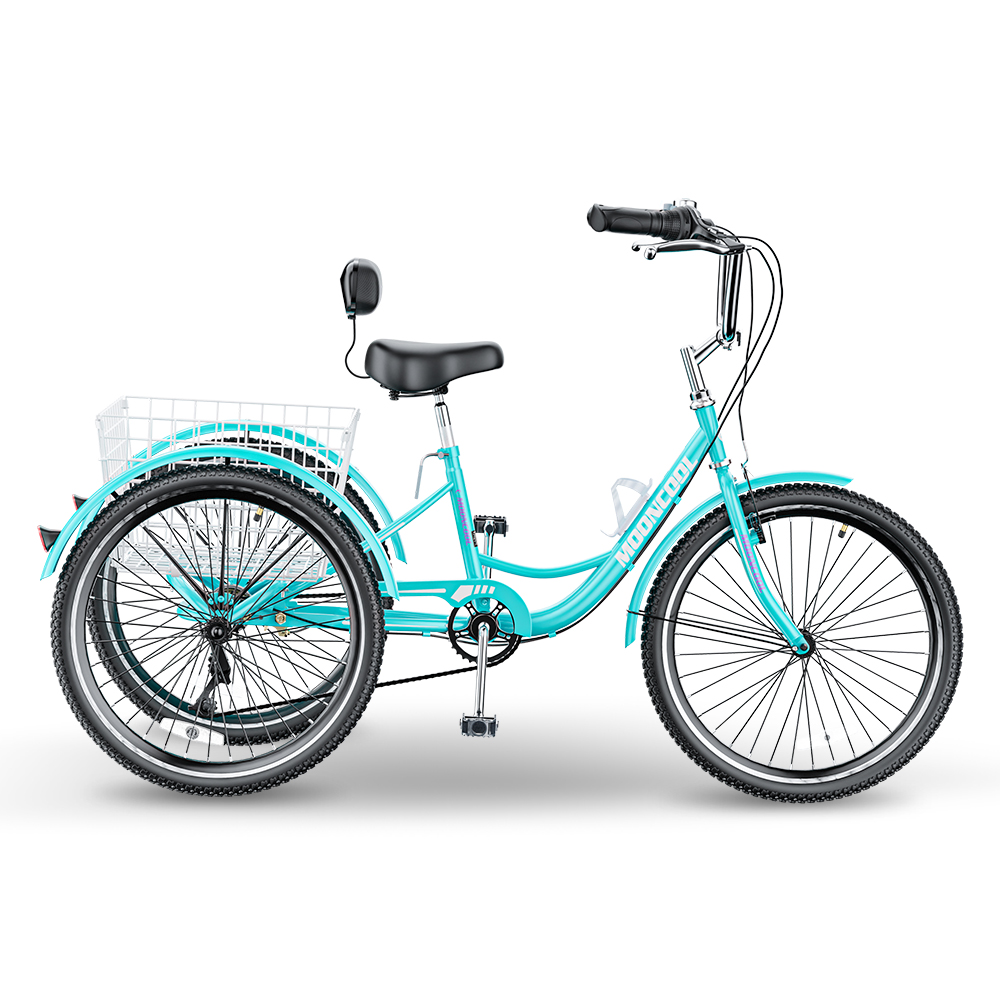 Classic Adult Trikes for Leisure Shopping Durable Comfortable Mooncool Cyan Green 24 Trike